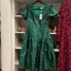 Medium green midi dress